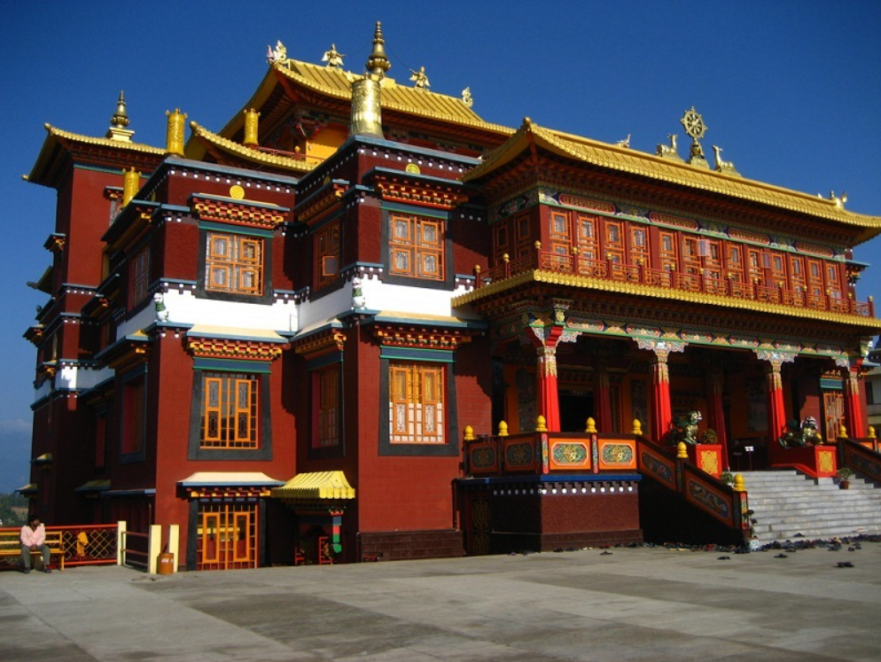 The tranquil Bokar Monastery overlooking Mirik town and lake