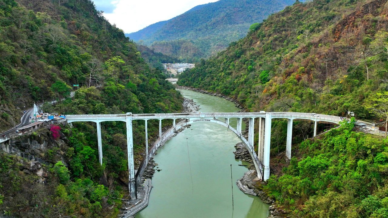 A view of the historic Coronation Bridge at Sevoke on the way to Kalimpong