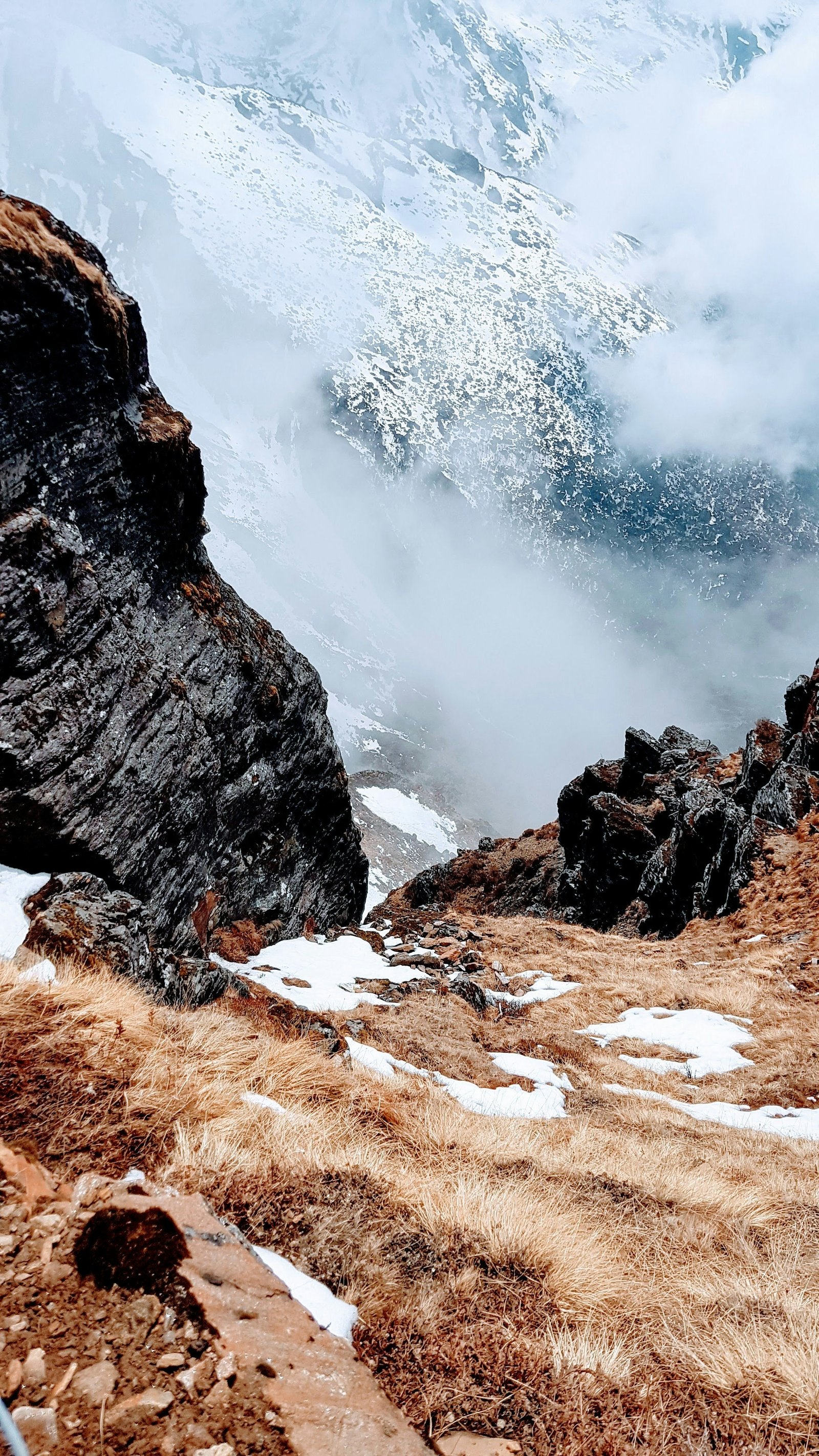 Scenic mountain vistas on the way to Gosaikunda Nepal