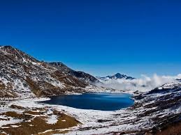 Scenic view of the elephant-shaped Kupup Lake near the Indo-China border on the Silk Route