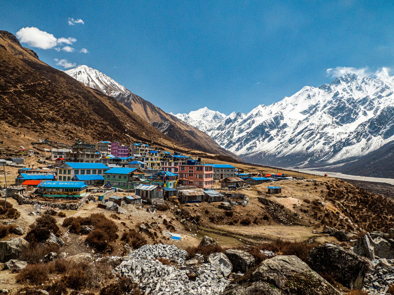 Trekking trail in Langtang National Park Nepal