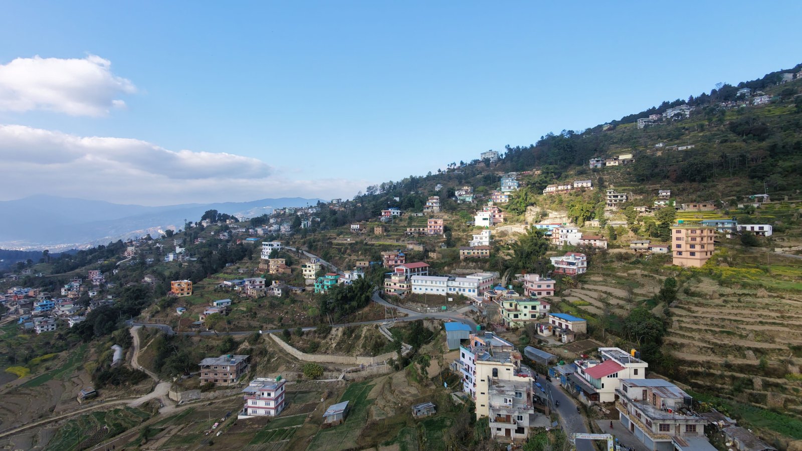 Panoramic mountain vistas from Nagarkot viewpoint tower