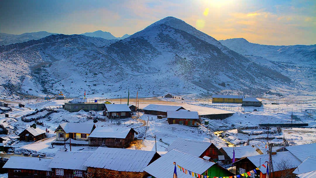 The barren and beautiful landscape of Nathang Valley in East Sikkim