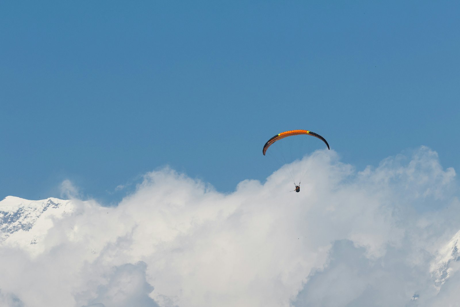 Paragliders taking off from Sarangkot ridge
