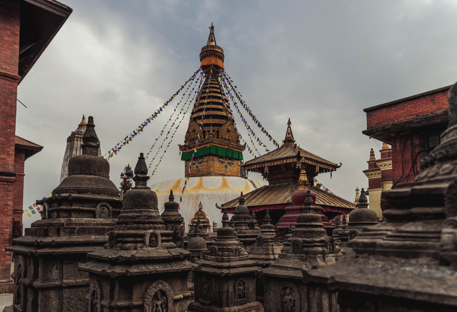 Swayambhunath Stupa (Monkey Temple) overlooking Kathmandu Valley